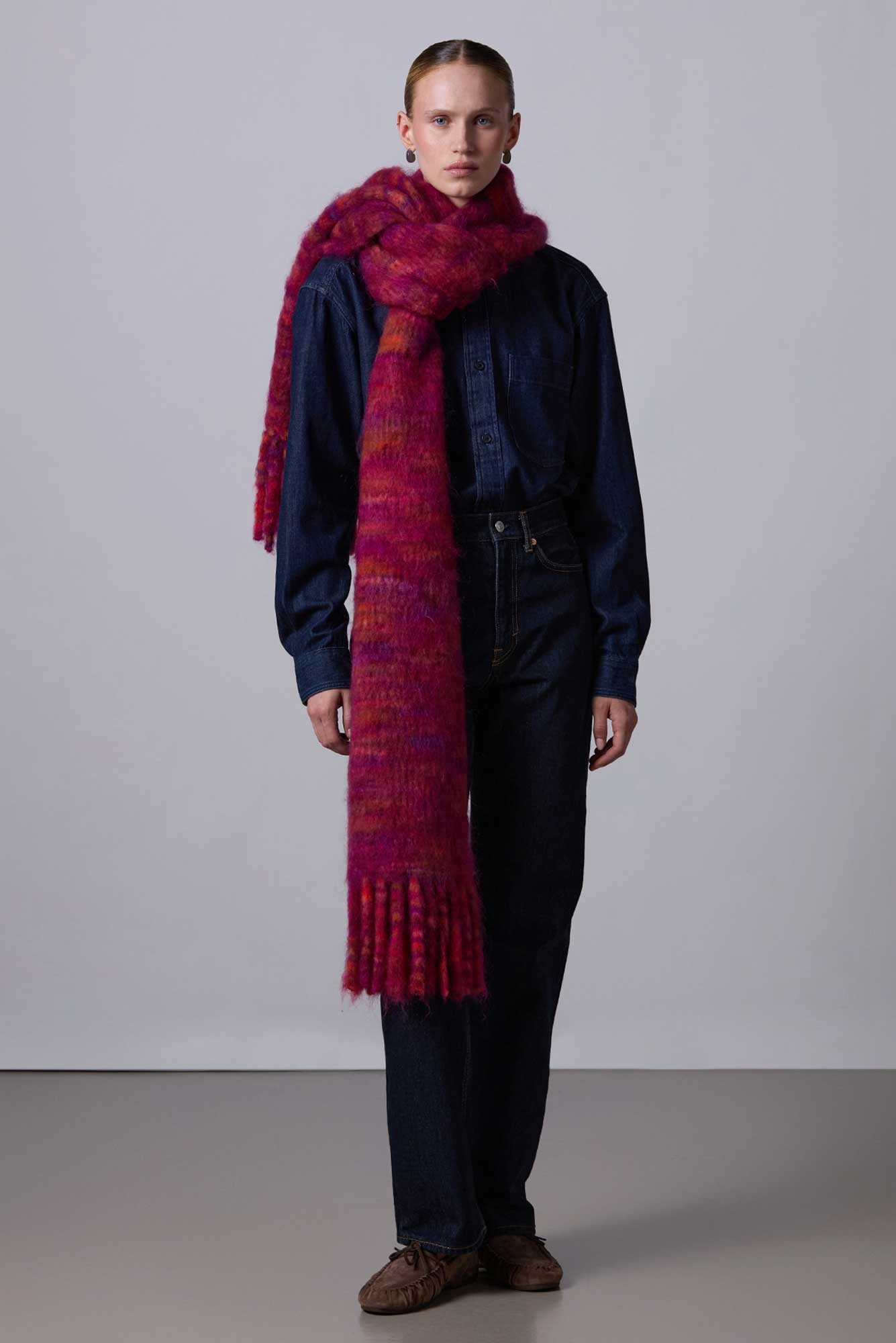 Sciarpa multicolor in lana e mohair di Roberto Collina - immagine 2