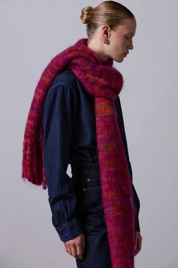 Sciarpa multicolor in lana e mohair di Roberto Collina