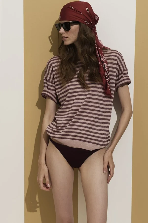 T-shirt a righe con lurex Be You – Geraldine Alasio