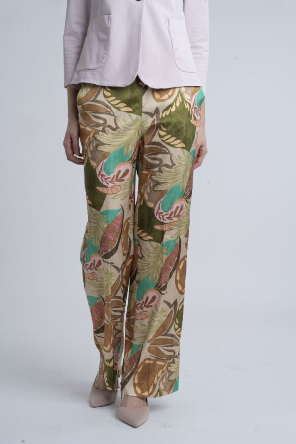 Pantalone in raso fantasia di Via Masini 80