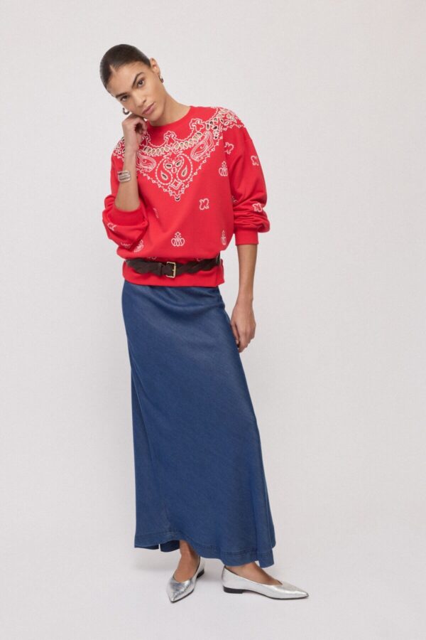 Gonna lunga effetto denim di Ottod'Ame
