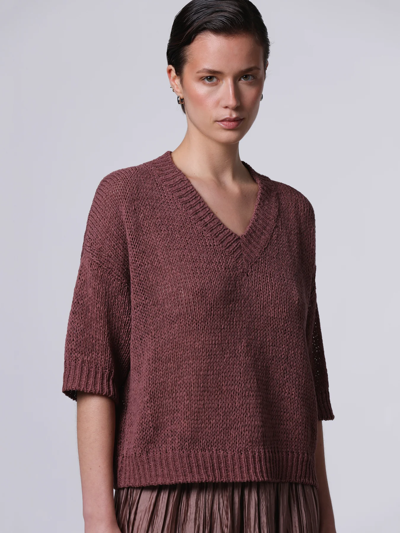 Maglia Boxy con Scollo a V | Roberto Collina - immagine 2