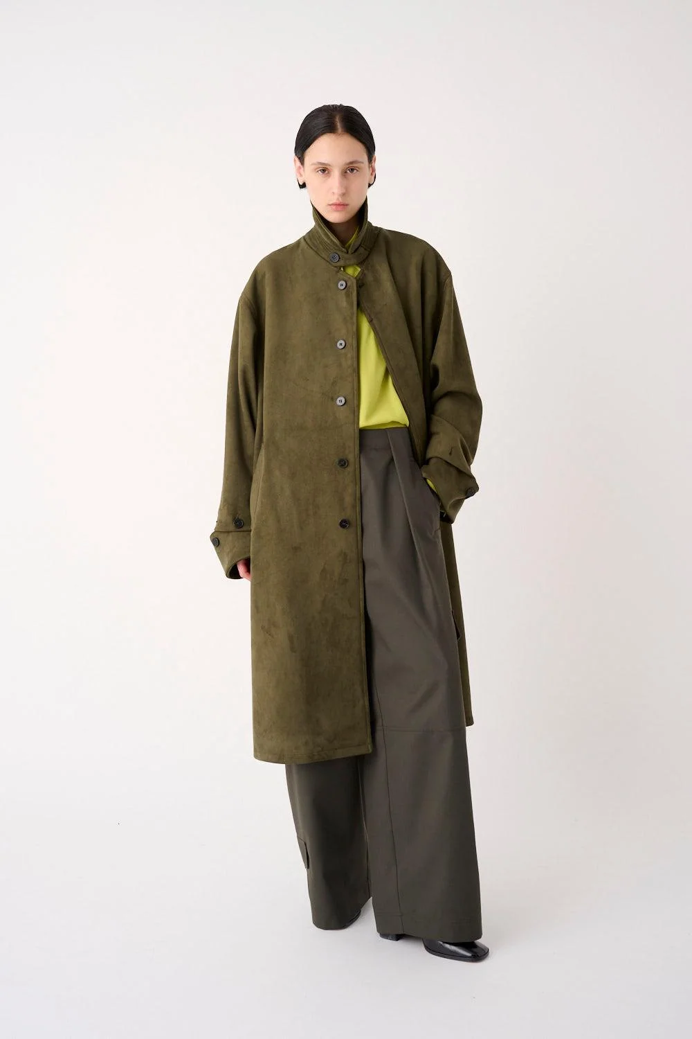 Cappotto lungo in tessuto suede | Meimeij - immagine 4