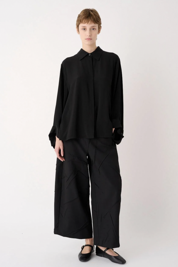 Pantalone alla caviglia con effetto stropicciato | Meimeij