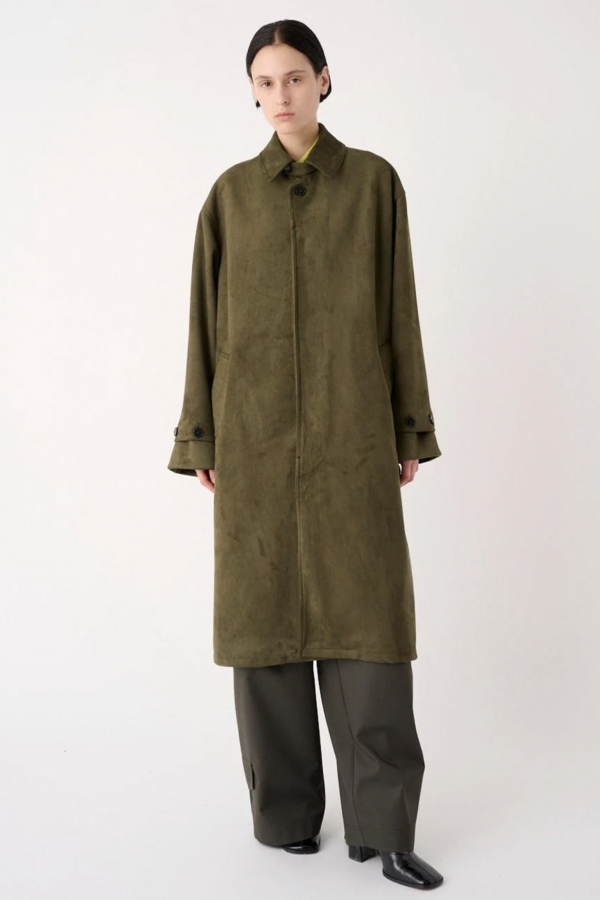 Cappotto lungo in tessuto suede | Meimeij