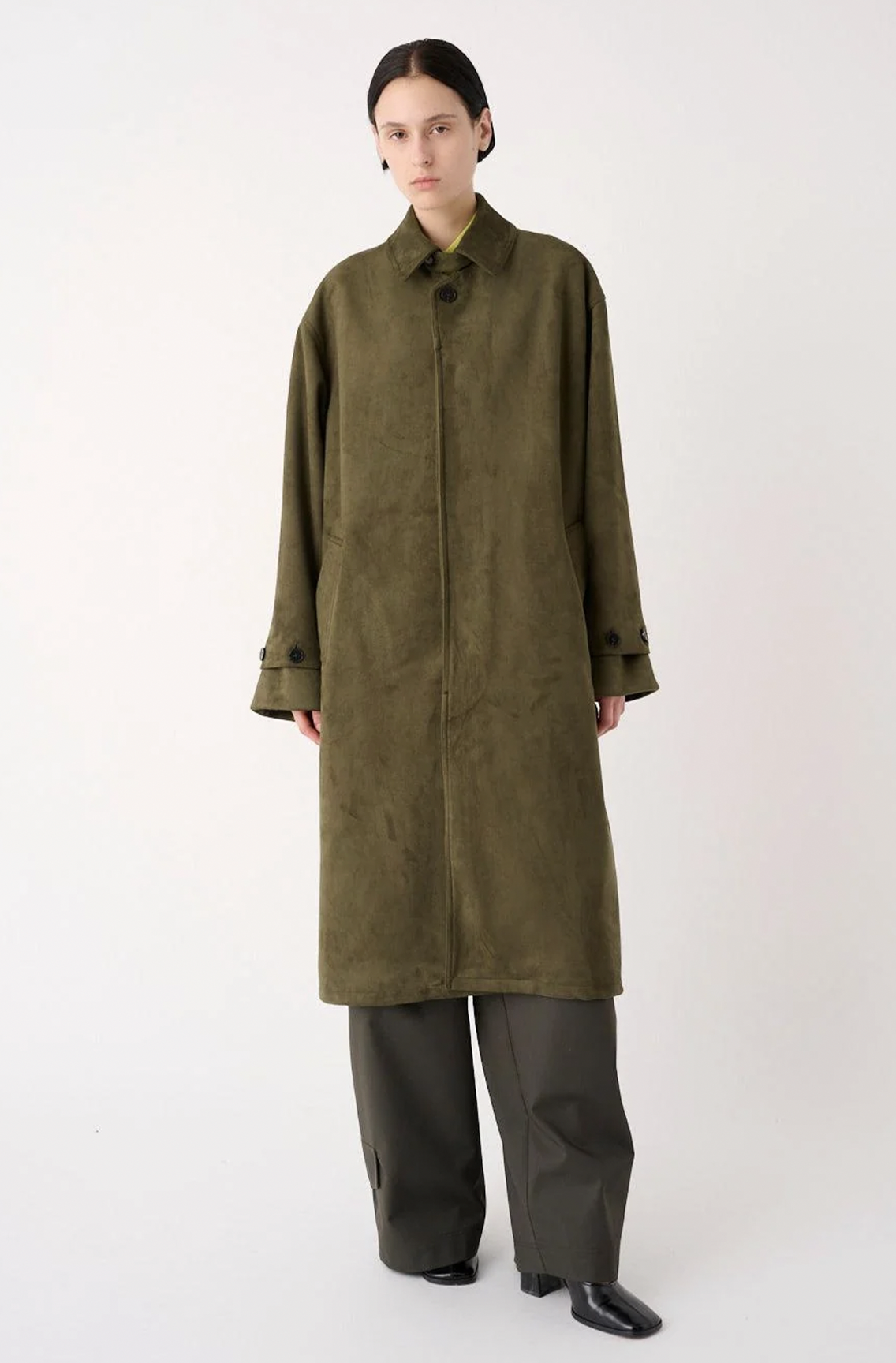 Cappotto lungo in tessuto suede | Meimeij